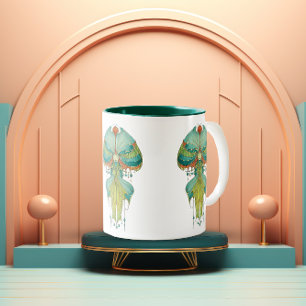 Whimsical Bloom Harmony  Zweifarbige Tasse