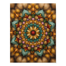 Whimsical Bloom Mandala - Natur Inspiriert Wall Ar