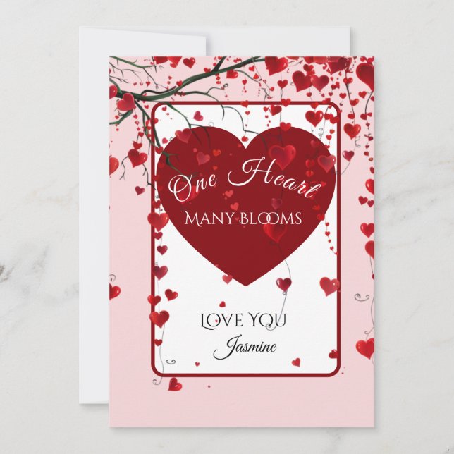 Whimsical Blooming Hearts Valentine (Vorderseite)