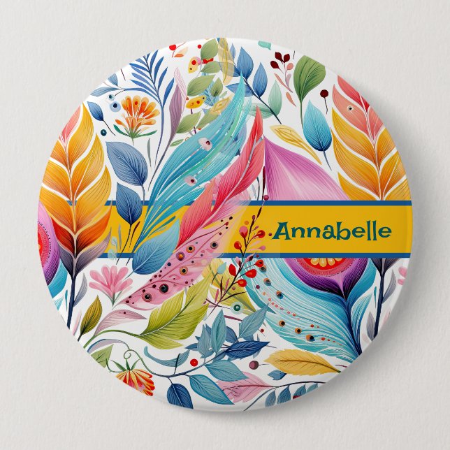 "Whimsical Blooms Floral Symphony" Button (Vorderseite)