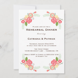 Whimsical Blooms Probe Abendessen Einladung