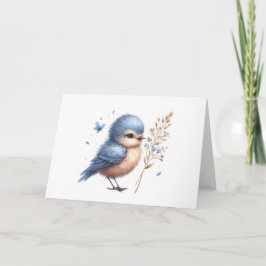 Whimsical Blue Bird All-Occasion Blank Gruß Karte