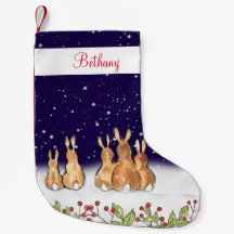 Whimsical Blue Bunny Rabbit Personalisierte Weihna