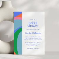 Whimsical Blue Colorful Abstrakt Art Brautparty