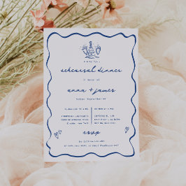 Whimsical Blue Doodle Probe Dinner Ankündigung