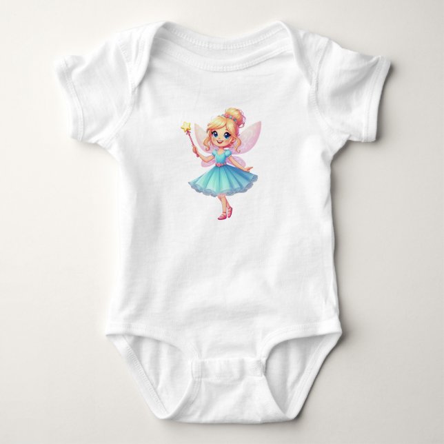 Whimsical Blue Fairy Baby Strampler (Vorderseite)