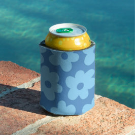 Whimsical Blue Floral Retro, fröhlich, preppy Dosenkühler