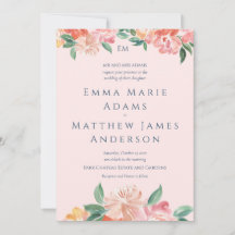 Whimsical Blue Floral Watercolor Wedding