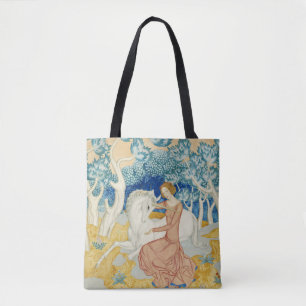 Whimsical Blue Forest Einhorn & Jungfrau Kunst