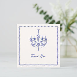 Whimsical, blue illustrative Hochzeit danke