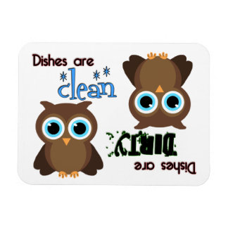 Whimsical Blue Mit Augen Brown Owl Disshwasher Mag Magnet