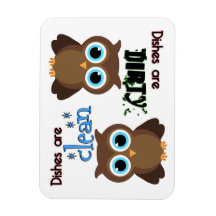 Whimsical Blue Mit Augen Brown Owl Disshwasher Mag