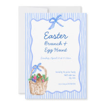 Whimsical Blue Oaster Brunch & Egg Hunt Einladung