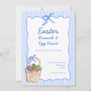 Whimsical Blue Oaster Brunch & Egg Hunt Einladung