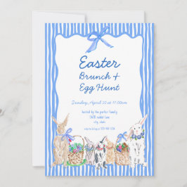 Whimsical Blue Oaster Brunch Ei Hunt Einladungen