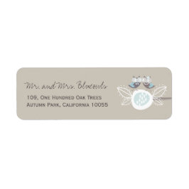 Whimsical Blue Wedding Owls auf Baumzweigadresse