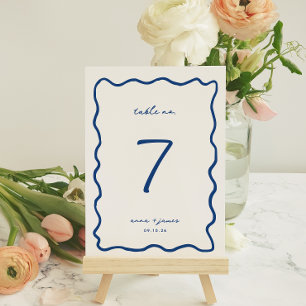Whimsical Blue Wedding Tischnummer Card