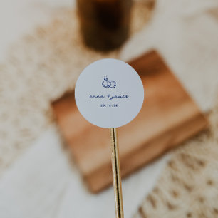 Whimsical Blue Wedding Umschlag Aufkleber