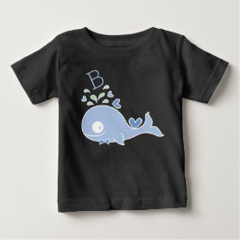 Whimsical Blue Whale Bow Krawatte Monogram Baby Bo T-shirt
