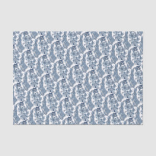 Whimsical Blue White Bunny Rabbit Floral Muster Seidenpapier