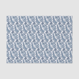 Whimsical Blue White Bunny Rabbit Floral Oaster Seidenpapier