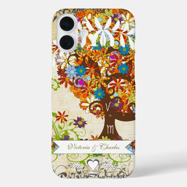 Whimsical Blume Tree Wedding Case-Mate iPhone Hülle (Rückseite)
