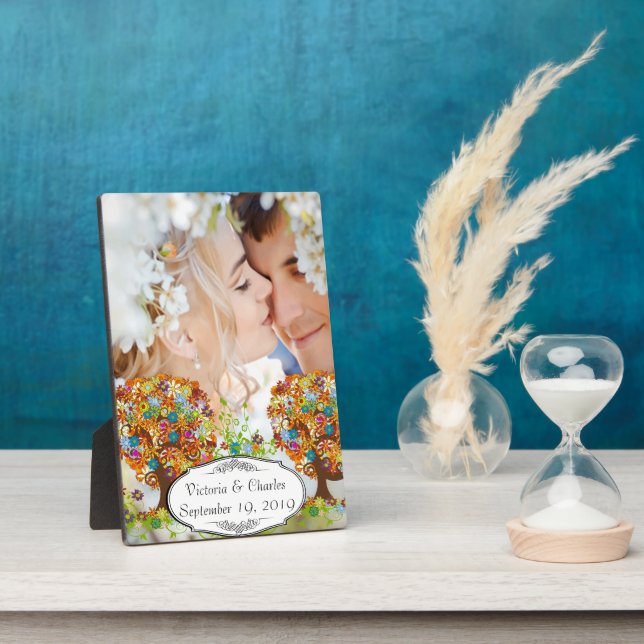 Whimsical Blume Tree Wedding Fotoplatte (Seite)