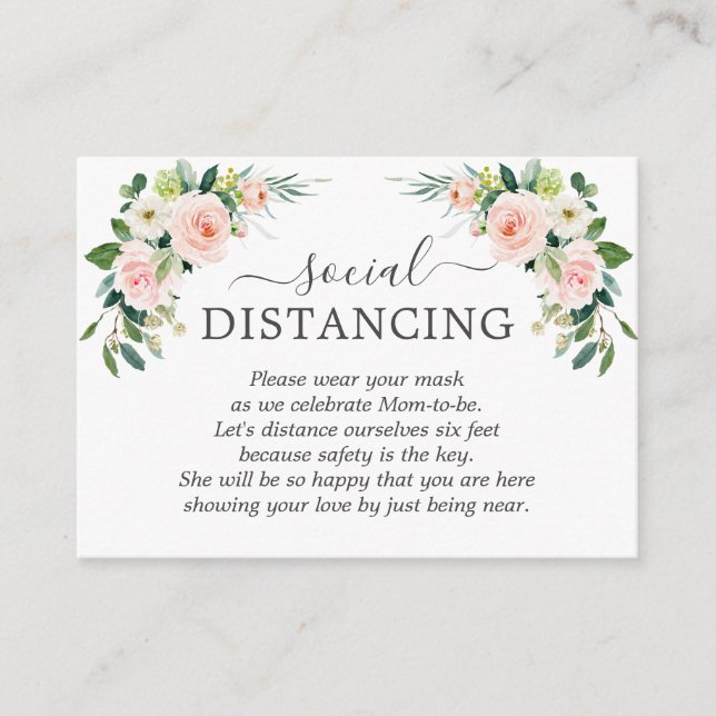 Whimsical Blush Pink Blume Babydusche Details Begleitkarte (Vorderseite)