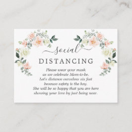 Whimsical Blush White Blume Babydusche Details Begleitkarte