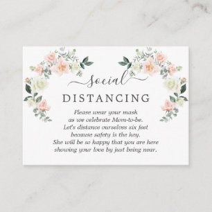 Whimsical Blush White Blume Babydusche Details Begleitkarte