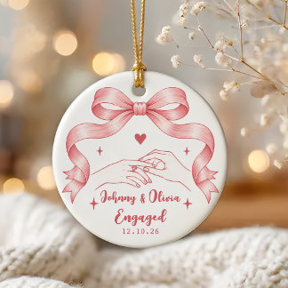 Whimsical-Bogen-Verlobungs-Keramik-Ornament Keramik Ornament