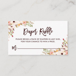 Whimsical Bohemische Blume Windeln Raffel Begleitkarte