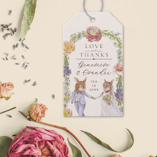 Whimsical Boho Bunny Rabbit Liebe Blumenzehen Geschenkanhänger