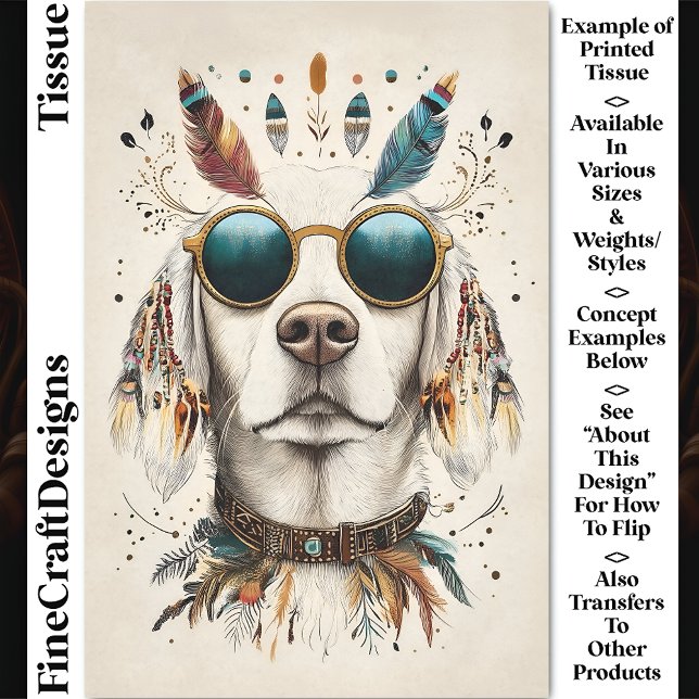 Whimsical Boho Chic Labrador Dog CK8 Decoupage Seidenpapier (Von Creator hochgeladen)