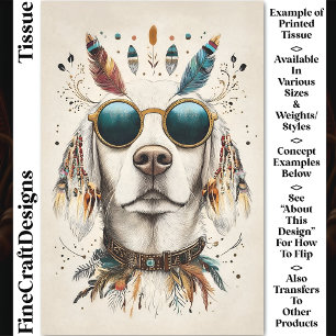 Whimsical Boho Chic Labrador Hund CK8 Decoupage Seidenpapier