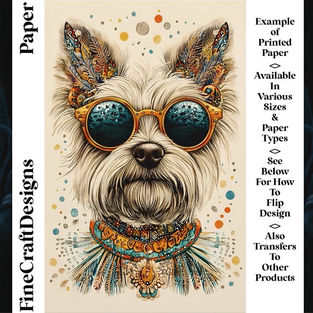 Whimsical Boho Chic Westie Dog CK7 Scrapbook Paper (Von Creator hochgeladen)