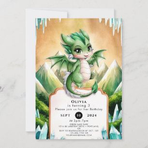 Whimsical Boho Dragon Birthday Einladung