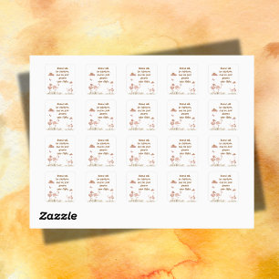 Whimsical Boho Flamingo Mit Monogramm Quadratischer Aufkleber