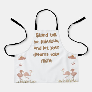 Whimsical Boho Flamingo Mit Monogramm   Schürze