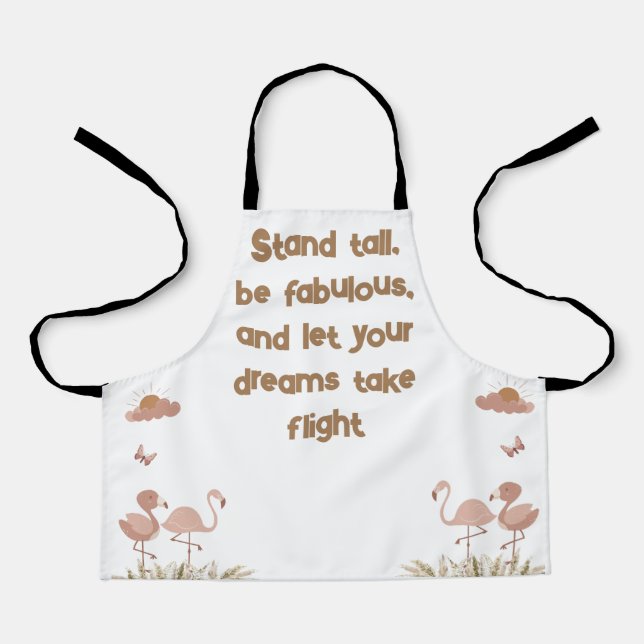 Whimsical Boho Flamingo Mit Monogramm | Schürze (Vorderseite)