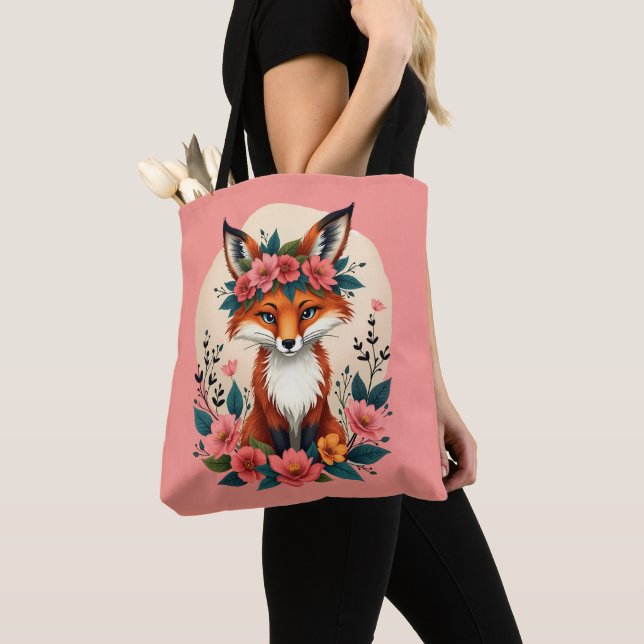 Whimsical Boho Fox mit Blumenwald (Von Nahem)