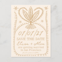 Whimsical Boho Frame Elegant SAVE THE DATE CUSTOM
