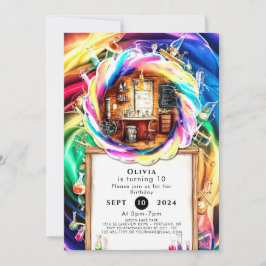 Whimsical Boho Fun Scientist zum Geburtstag Einladung