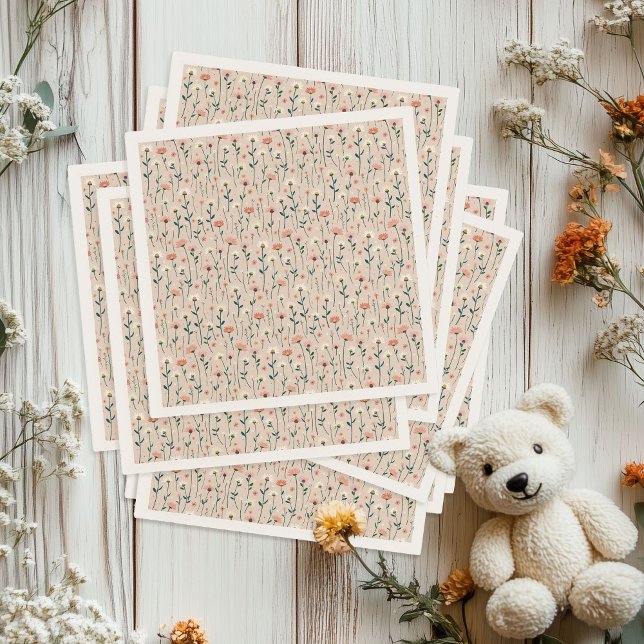 Whimsical Boho Garden Party Baby in Blütendusche Serviette (Von Creator hochgeladen)