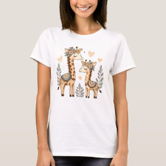Whimsical Boho Giraffe, Familie mit T - Shirt mit