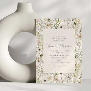 Whimsical Boho Greenerenerage Foliage Baby Shower Einladung