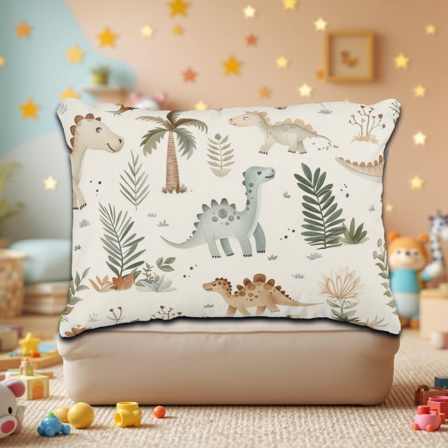 Whimsical Boho Jungle Dinosaur Muster Dekokissen (Von Creator hochgeladen)