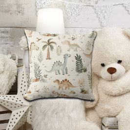 Whimsical Boho Jungle Dinosaur Muster Kissen
