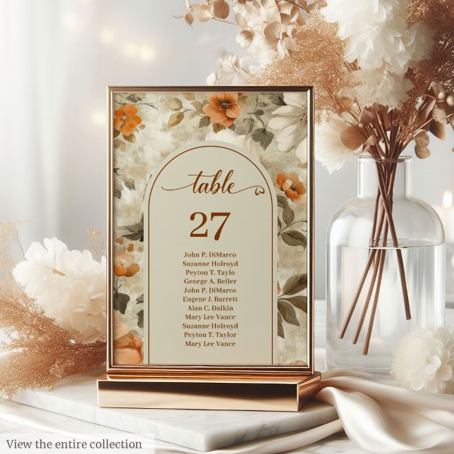 Whimsical Boho Neutrales Elfenbein-Sage-Blumen-Hoc Tischnummer (Whimsical Boho Neutral Ivory Sage Floral Wedding Table Number

)