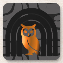 Whimsical Boho Owl & Tropical Monstera Leaf Getränkeuntersetzer